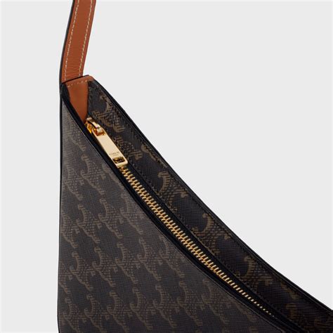 MEDIUM CELINE CROQUE BAG in Triomphe canvas and calfskin